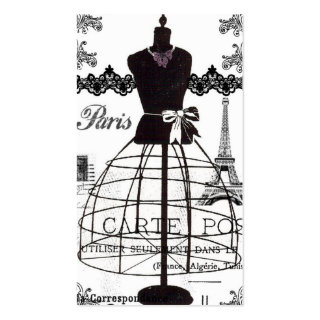 Black White Paris Fashion Mannequin Business Cards
