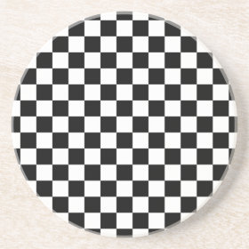 black white pattern coaster