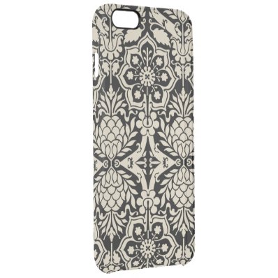 Black & White Pattern Damask Clear iPhone 6 Plus Case