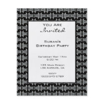 Black White Pattern Party Invite Personalized Flyer