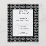 Black White Pattern Party Invite Personalized Flyer