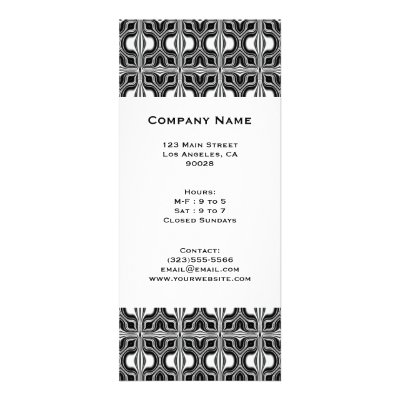 black white pattern custom rack card by DonnaGraysonAbstract