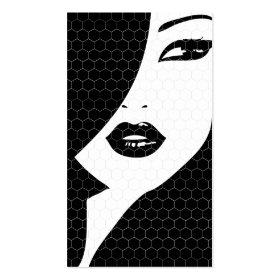 BLACK & WHITE PATTERNED GIRL Business Card Pack Of Standard Business Cards