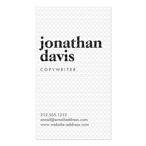 Black & White Patterned Name No. 2 Business Card