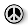 Black & White Peace Sign Pinback Buttons