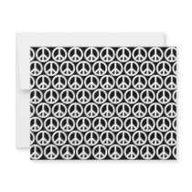 Black & White Peace Signs Custom Invitations