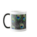 Black & White Peacock Feathers Mug