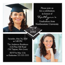 Black & White Photo Graduation Invitation
