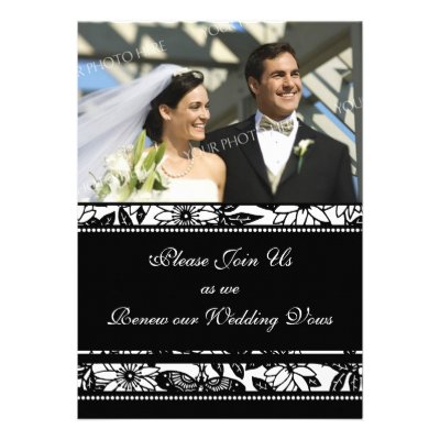 Black & White Photo Wedding Vow Renewal Invitation