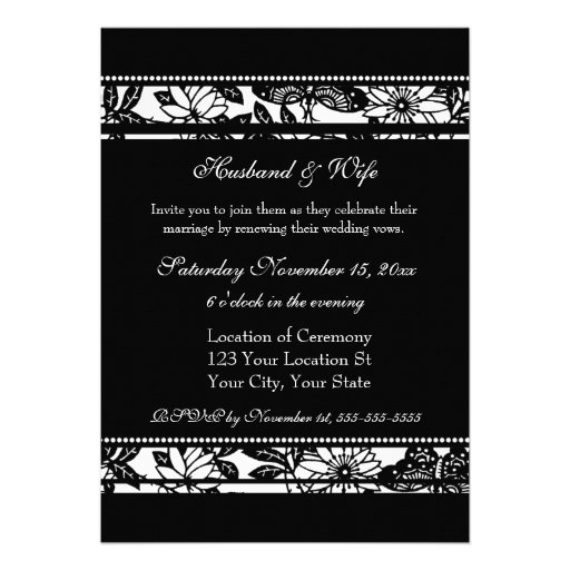 Black & White Photo Wedding Vow Renewal Invitation
