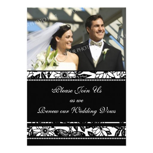 Black & White Photo Wedding Vow Renewal Invitation