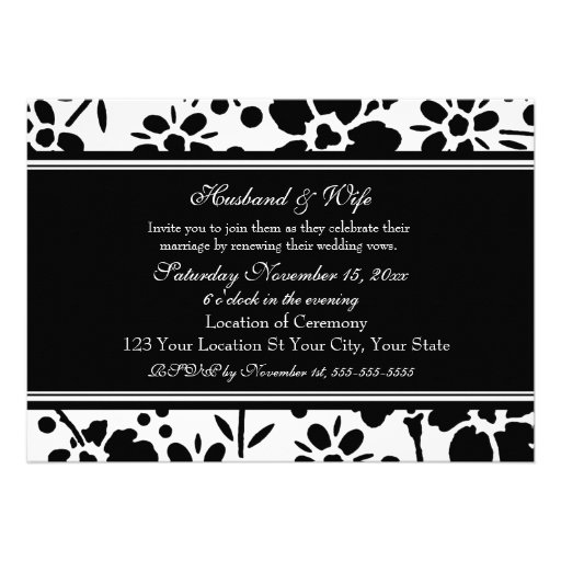 Black & White Photo Wedding Vow Renewal Invitation