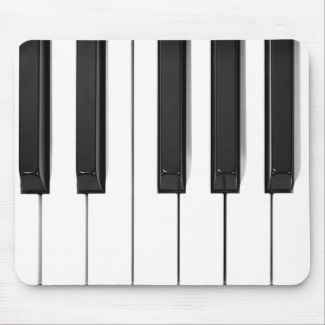 Black & White Piano Keyboard Design Mousepad