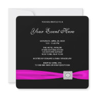 Black White Pink All Occasion Invitation Template invitation