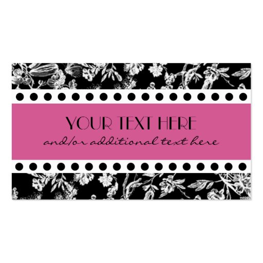 Black & White, Pink Business Card
