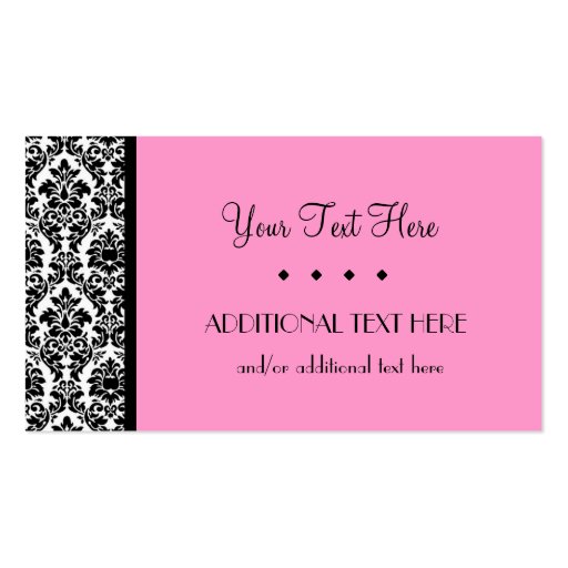 Black, White & Pink Business Card Templates (front side)