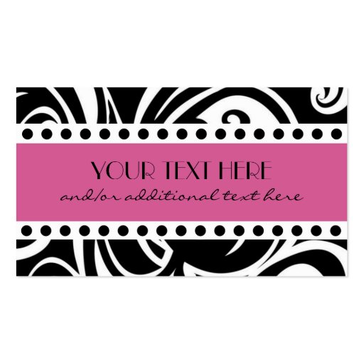Black & White, Pink Business Card Templates (front side)