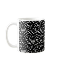 Black White Pink Flame Zebra Monogram Mug