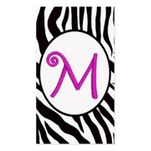 Black, White, Pink M Monogram Business Card