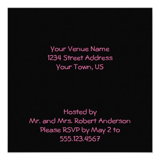 Black White Pink Polka Dots Party Invite