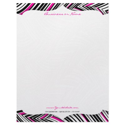 Black, White & Pink Waves Letterhead by creativetaylor