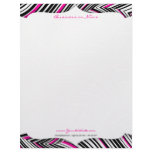 Black, White &amp; Pink Waves Letterhead