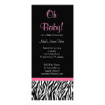 Black White Pink Zebra Print Baby Shower Invite