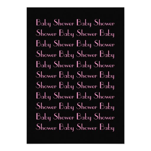 Black White Pink Zebra Print Baby Shower V03 Announcements