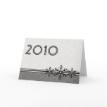 Black White Pinstripe New Year's Snowflake Card