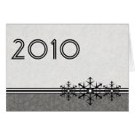 Black White Pinstripe New Year's Snowflake Card