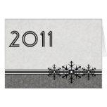 Black White Pinstripe New Year's Snowflake Card