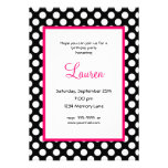 Black & White Poka Dot 40th Birthday Invitation invitations