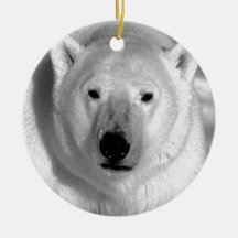 Black & White Polar Bear Christmas Tree Ornaments