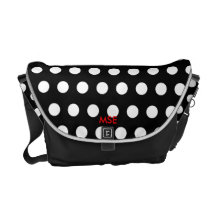 Black White Polka Dot Bags Courier Bag