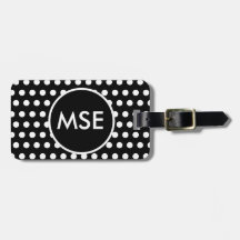 Black White Polka Dot Bags Tags For Luggage