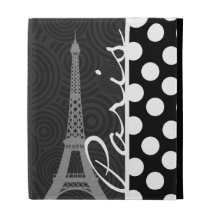 Black & White Polka Dot, Dots; Paris iPad Folio Covers