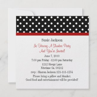 Black & White Polka Dot Lady Bug Party Invitations invitation