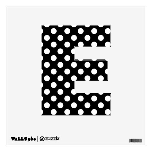 Black & White Polka Dot Letter E Wall Decal Zazzle