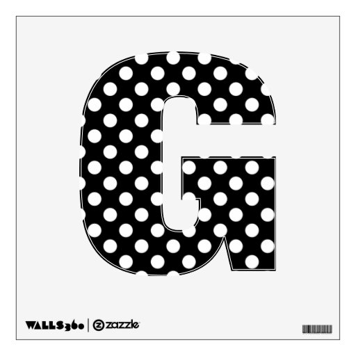 Black & White Polka Dot Letter G Wall Decal Zazzle