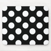 Black white polka dot - Mousepad