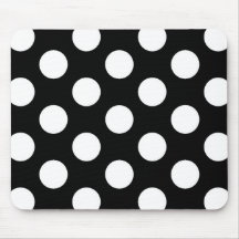 Black White Polka Dot - Mousepad