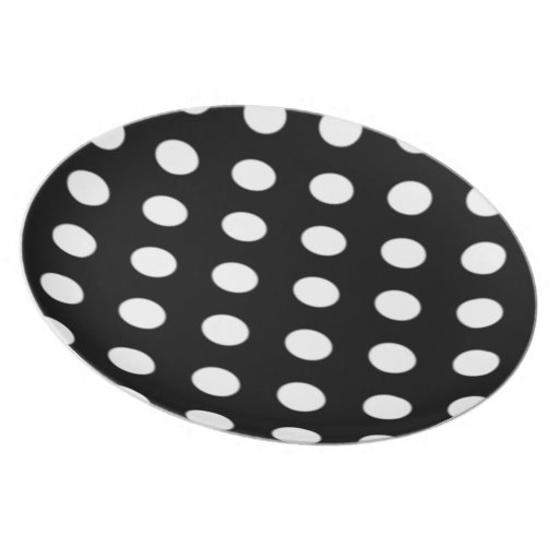 Black & White Polka Dot Plates Zazzle