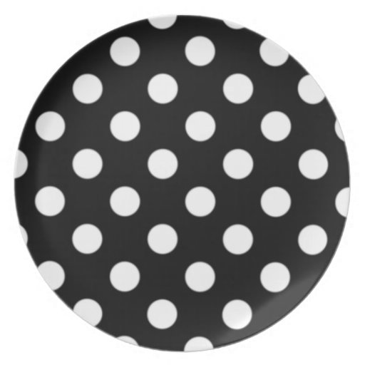 Black & White Polka Dot Plates Zazzle