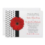 Black White Polka Dot Red Daisy Wedding Invitation