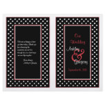 Black White Polka Dot Red Trim Wedding Program flyers