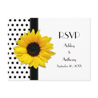 Black & White Polka Dot RSVP Postcard postcard