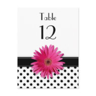 Black & White Polka Dot Table Card postcard
