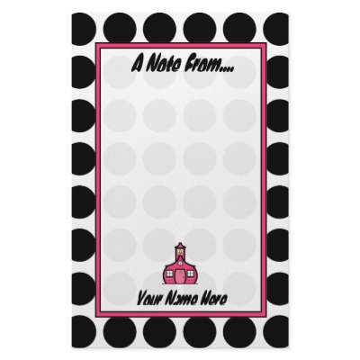 Black & White Polka Dot Teacher Fashion Stationery by thepinkschoolhouse