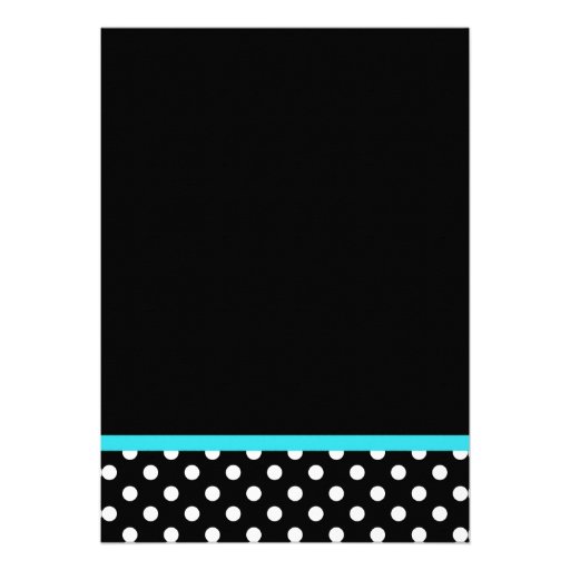 Black White Polka Dot Teal Faux Bow Wedding Custom Announcement