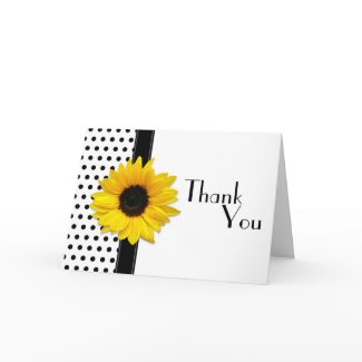 Black & White Polka Dot Thank You Card card